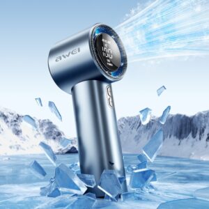 Rankinis ventiliatorius AWEI F38 MINI mėlynos spalvos - Image 4