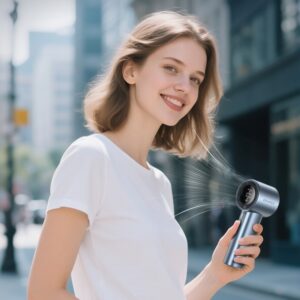 Rankinis ventiliatorius AWEI F38 MINI mėlynos spalvos - Image 6