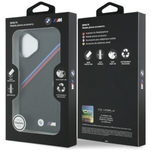 Dėklas BMW M Tricolor Metal Logo MagSafe skirtas Apple iPhone 17 juodos spalvos - Image 8