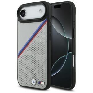 Dėklas BMW M Tricolor Metal Logo MagSafe skirtas Apple iPhone 17 Air pilkos spalvos - Image 1