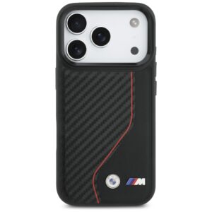 Dėklas BMW M Carbon Line & Logo MagSafe skirtas Apple iPhone 17 Pro raudonos spalvos - Image 3
