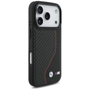 Dėklas BMW M Carbon Line & Logo MagSafe skirtas Apple iPhone 17 Pro raudonos spalvos - Image 4