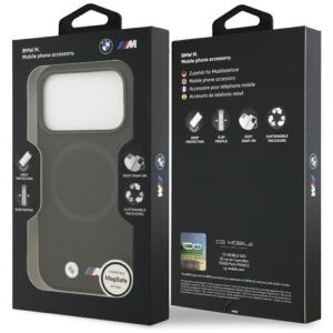 BMW M FW Metal Logo MagSafe dėklas skirtas Apple iPhone 17 Pro Max juodos spalvos - Image 8