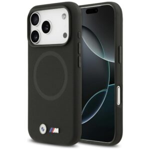 BMW M FW Metal Logo MagSafe dėklas skirtas Apple iPhone 17 Pro Max juodos spalvos