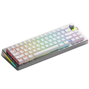 Glorious GMMK 3 Pro HE belaidė 65 % Custom žaidimų klaviatūra - Pre-Built, ANSI US išdėstymas, Fox HE Switches, sidabro spalvos
