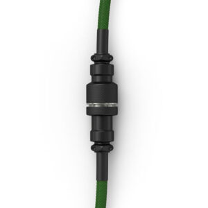 Glorious GMMK Coiled Cable susuktas klaviatūros laidas Forest Green, USB-C į USB-A - žalios ir juodos spalvos - Image 2