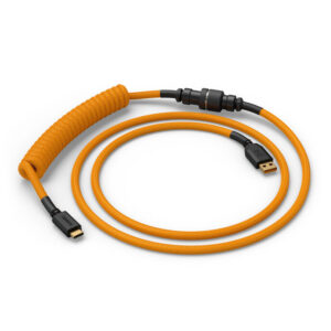 Glorious GMMK Coiled Cable susuktas klaviatūros laidas Glorious Gold, USB-C į USB-A - auksinės ir juodos spalvos