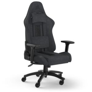 Corsair TC100 Relaxed Soft Fabric žaidimų kėdė - juodos spalvos, pilkos spalvos