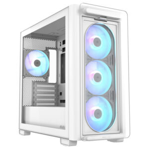 ASUS A23 PLUS ARGB Micro-ATX kompiuterio korpusas, Tempered Glass - baltos spalvos