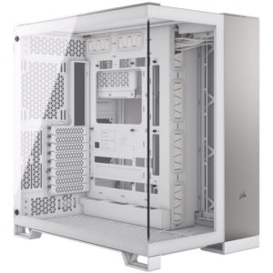 Corsair 6500X Midi-Tower, Tempered Glass - baltos spalvos/satin grey aluminium