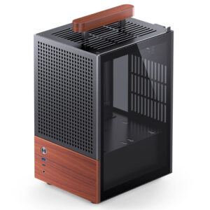 Jonsbo T6 PC kompiuterio korpusas, Mini-Tower, Mini-ITX, Tempered Glass, Holz - juodos spalvos