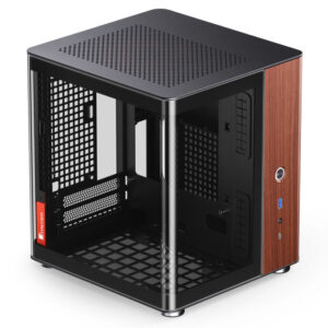 Jonsbo TK-0 PC kompiuterio korpusas, Mini-Tower, Mini-ITX, Tempered Glass, Holz - juodos spalvos
