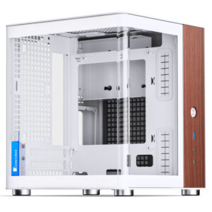 Jonsbo TK-0 PC kompiuterio korpusas, Mini-Tower, Mini-ITX, Tempered Glass, Holz - baltos spalvos