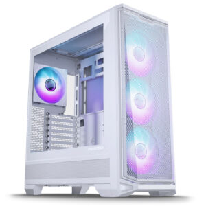 PHANTEKS Eclipse G400A PC-kompiuterio korpusas, Midi-Tower, E-ATX, Tempered Glass, D-RGB - baltos spalvos
