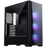 Phanteks Eclipse G370A kompiuterio korpusas, Mid Tower, SSI-EEB, RGB, Tempered Glass - including 3x 120mm Fans, juodos spalvos