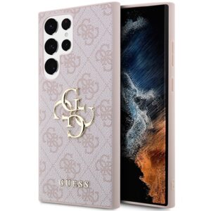 Guess GUHCS23L4GMGPI S23 Ultra S918 rožinės spalvos hardcase 4G Big Metal Logo - Image 1