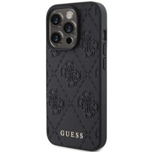 Guess GUHCP15XP4EPMK Apple iPhone 15 Pro Max 6.7" juodos spalvos hardcase Leather 4G Stamped - Image 2