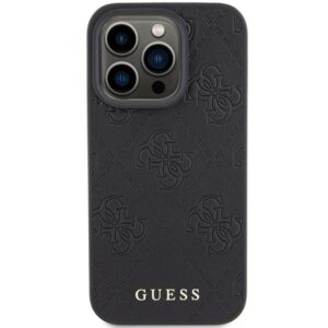 Guess GUHCP15XP4EPMK Apple iPhone 15 Pro Max 6.7" juodos spalvos hardcase Leather 4G Stamped - Image 3