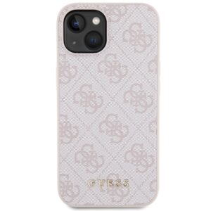 Guess GUHCP15SG4GFPI Apple iPhone 15 / 14 / 13 6.1" rožinės spalvos hard dėklas 4G Metal Gold Logo - Image 3