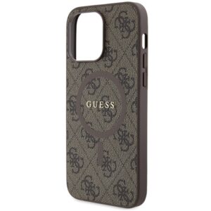 Guess GUHMP15LG4GFRW Apple iPhone 15 Pro 6.1" rudos spalvos hardcase 4G Collection Leather Metal Logo MagSa - Image 6
