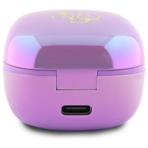 Guess Bluetooth ausinės GUTWSJ144ESU TWS + docking station purple Iridescent 4G Printed Logo - Image 4