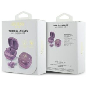 Guess Bluetooth ausinės GUTWSJ144ESU TWS + docking station purple Iridescent 4G Printed Logo - Image 6