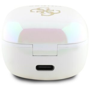 Guess Bluetooth ausinės GUTWSJ144ESH TWS + docking station baltos spalvos Iridescent 4G Printed Logo - Image 5