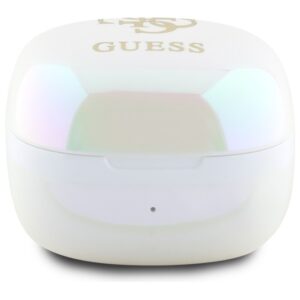 Guess Bluetooth ausinės GUTWSJ144ESH TWS + docking station baltos spalvos Iridescent 4G Printed Logo - Image 4