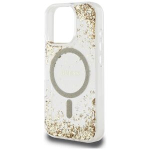 Guess HC Resin Bottom Glitter dėklas skirtas Apple iPhone 16 Pro Max MagSafe aukso spalvos - Image 6