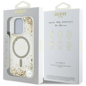Guess HC Resin Bottom Glitter dėklas skirtas Apple iPhone 16 Pro Max MagSafe aukso spalvos - Image 8