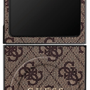 Dėklas Guess 4G Classic MagSafe skirtas Samsung Galaxy Z Flip7 rudos spalvos