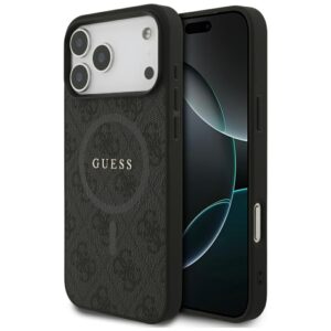 Guess 4G Ring Classic Logo MagSafe dėklas skirtas Apple iPhone 17 Pro Max juodos spalvos