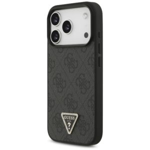 Guess Leather 4G Triangle Strass MagSafe dėklas skirtas Apple iPhone 17 Pro juodos spalvos - Image 2