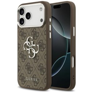 Dėklas Guess 4G Big 4G Classic Logo skirtas Apple iPhone 17 Pro Max rudos spalvos sidabro spalvos - Image 1