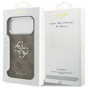 Dėklas Guess 4G Big 4G Classic Logo skirtas Apple iPhone 17 Pro Max rudos spalvos sidabro spalvos - Image 8