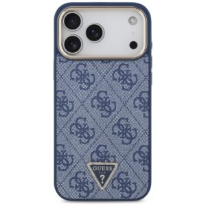 Dėklas Guess 4G Triangle Logo MagSafe skirtas Apple iPhone 17 Pro Max mėlynos spalvos aukso spalvos - Image 3