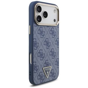 Dėklas Guess 4G Triangle Logo MagSafe skirtas Apple iPhone 17 Pro Max mėlynos spalvos aukso spalvos - Image 4