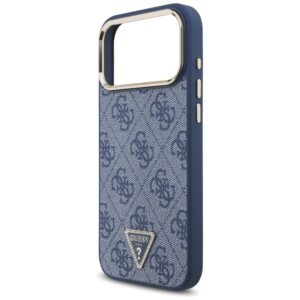 Dėklas Guess 4G Triangle Logo MagSafe skirtas Apple iPhone 17 Pro Max mėlynos spalvos aukso spalvos - Image 6