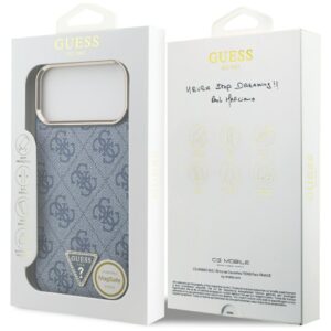 Dėklas Guess 4G Triangle Logo MagSafe skirtas Apple iPhone 17 Pro Max mėlynos spalvos aukso spalvos - Image 8