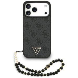 Dėklas Guess 4G Strap Triangle Logo        MagSafe skirtas Apple iPhone 17 Pro Max juodos spalvos - Image 1