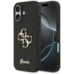 Guess 4G Strap 4G Classic Logo dėklas skirtas Apple iPhone 17 juodos spalvos