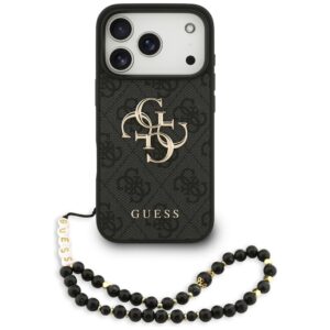Guess 4G Strap 4G Classic Logo dėklas skirtas Apple iPhone 17 Pro juodos spalvos