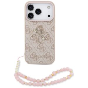 Guess 4G Strap 4G Classic Logo dėklas skirtas Apple iPhone 17 Pro rožinės spalvos