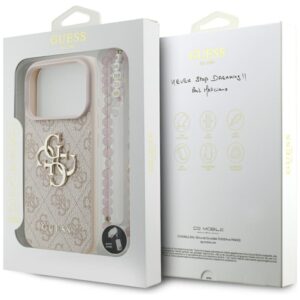 Guess 4G Strap 4G Classic Logo dėklas skirtas Apple iPhone 17 Pro rožinės spalvos - Image 8
