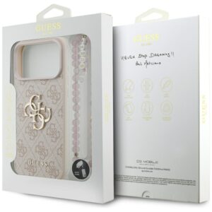 Guess 4G Strap 4G Classic Logo dėklas skirtas Apple iPhone 17 Pro Max rožinės spalvos - Image 8