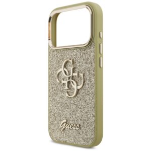 Guess Fixed Glitter Big 4G Metal Frame dėklas skirtas Apple iPhone 17 Pro aukso spalvos - Image 6