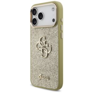 Guess Fixed Glitter Big 4G Metal Frame dėklas skirtas Apple iPhone 17 Pro Max aukso spalvos - Image 2