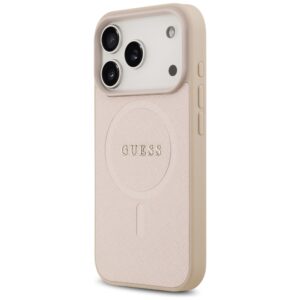 Guess Saffiano Classic Logo MagSafe dėklas skirtas Apple iPhone 17 Pro rožinės spalvos - Image 2