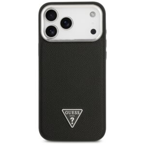 Guess Grained Triangle Logo MagSafe dėklas skirtas Apple iPhone 17 Pro Max juodos spalvos - Image 3