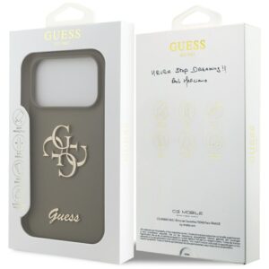 Guess Silicone Big 4G Script dėklas skirtas Apple iPhone 17 Pro rudos spalvos - Image 8